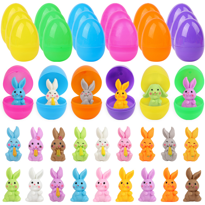 Party Games Egg - 24 Adet Tavşan Figürlü Paskalya Yumurtası