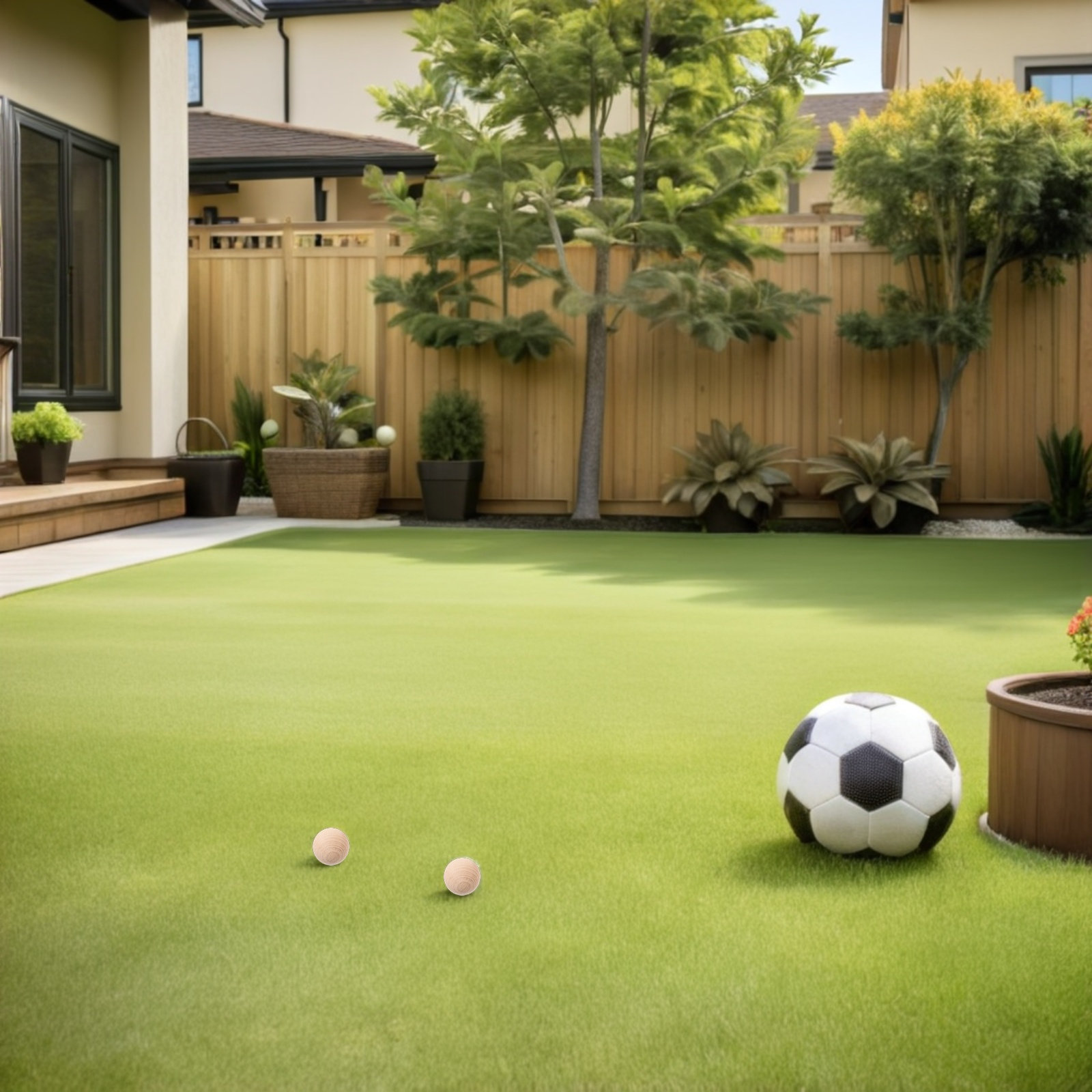 Croquet Set Lawn - 4 Adet Ahşap Kroket Topu 3.5cm