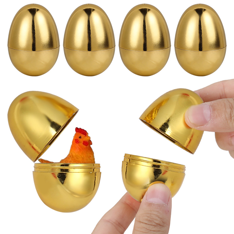 Party Games Egg - 6 Adet Altın Paskalya Yumurtaları Plastik