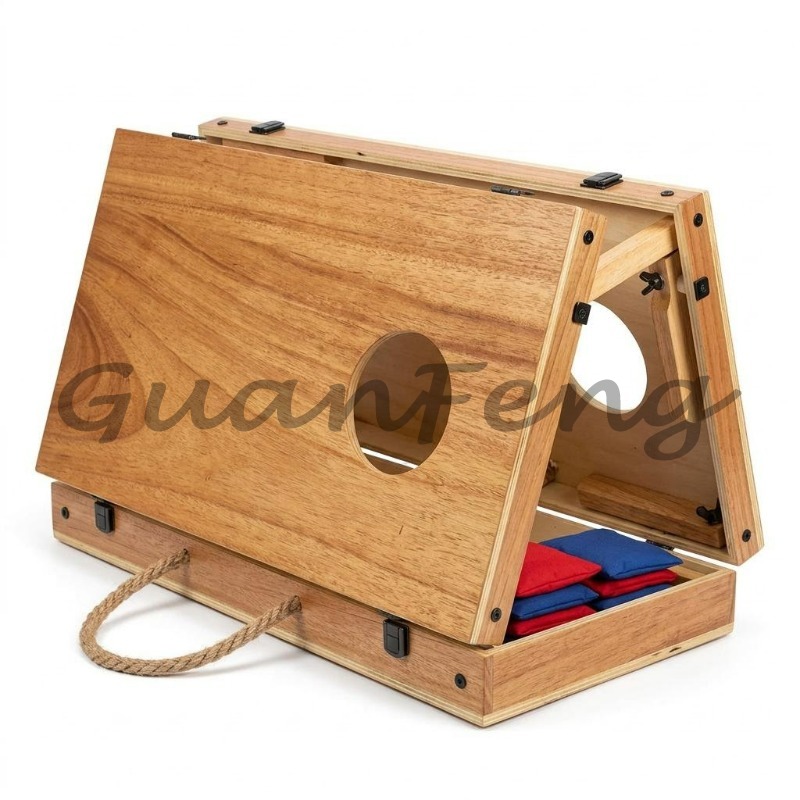 Cornhole Board Set - Ahşap Katlanabilir Cornhole Seti Fasulye Torbası