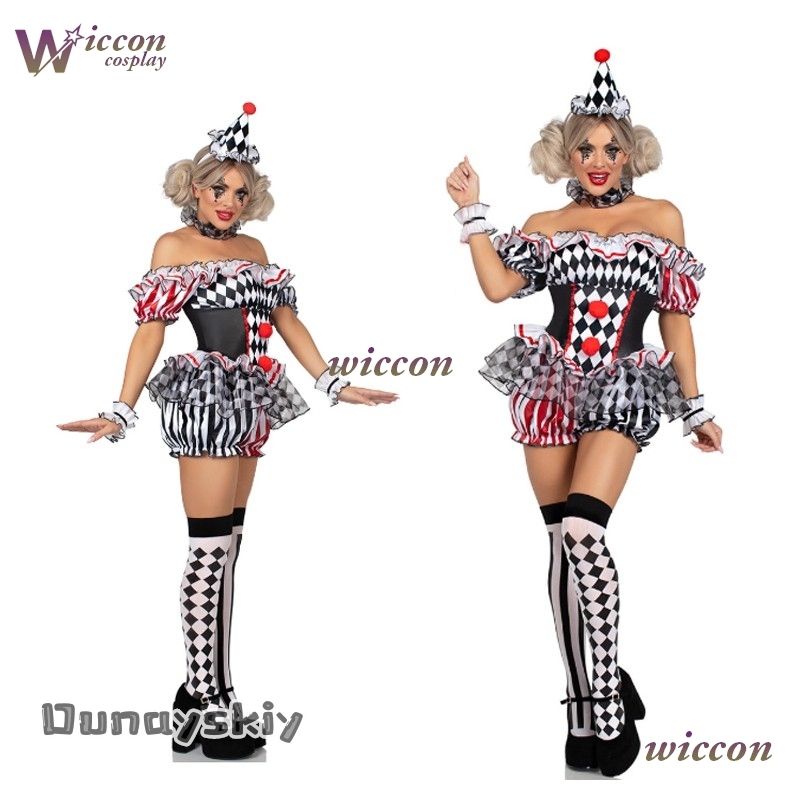 Party Games Free Online - Kadınlar Palyaço Cosplay Kostümü Sirk Performansı